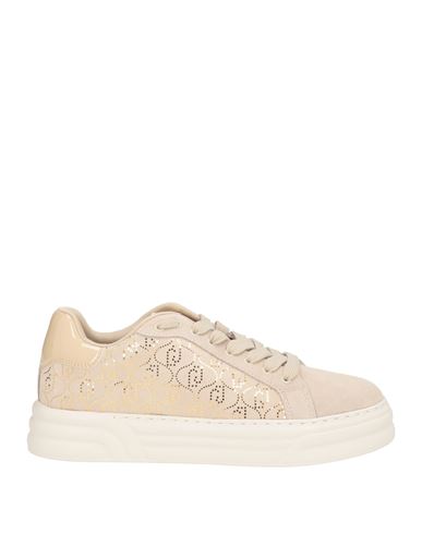 Liu •jo Woman Sneakers Beige Size 8 Cow Leather In Sand