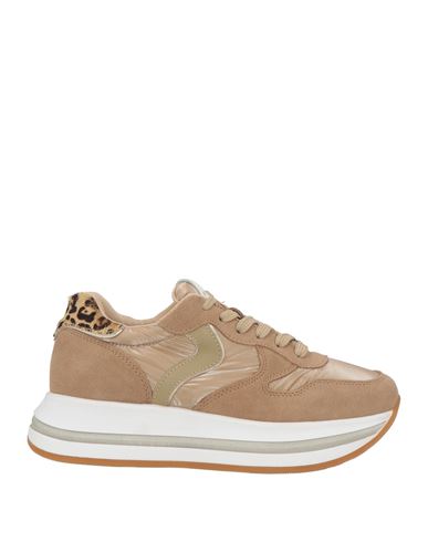 Voile Blanche Woman Sneakers Camel Size 6 Leather, Textile Fibers In Beige