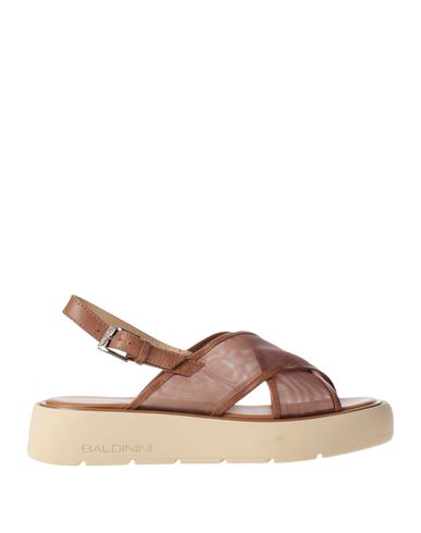 Baldinini Woman Sandals Brown Size 9 Textile Fibers