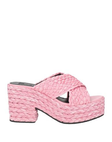 Sergio Rossi Woman Espadrilles Pink Size 6 Natural Raffia