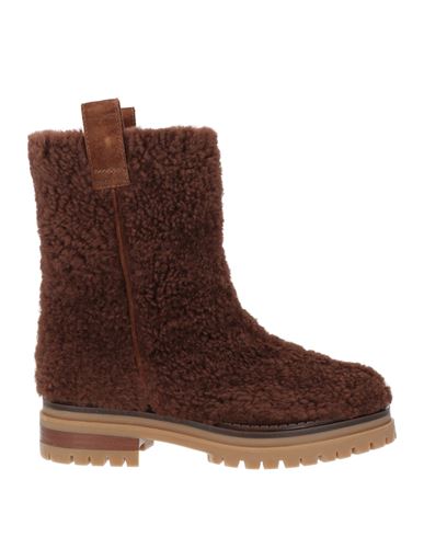 Sergio Rossi Woman Ankle Boots Dark Brown Size 7 Shearling