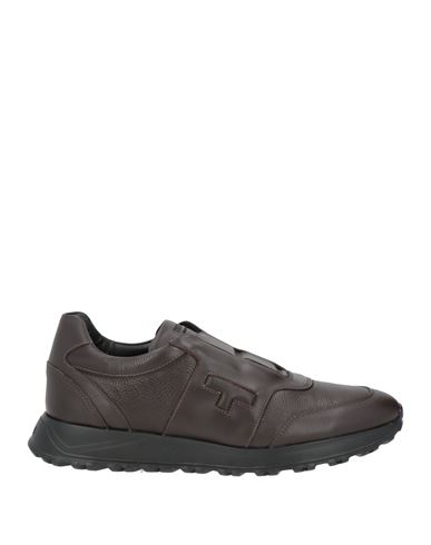 Testoni Man Sneakers Dark Brown Size 11 Leather