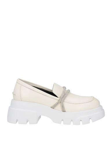 Luciano Barachini Woman Loafers Off White Size 7 Leather