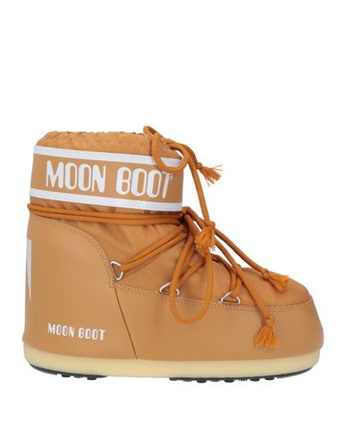 Moon Boot Woman Ankle Boots Camel Size 10-11.5 Textile Fibers In Beige