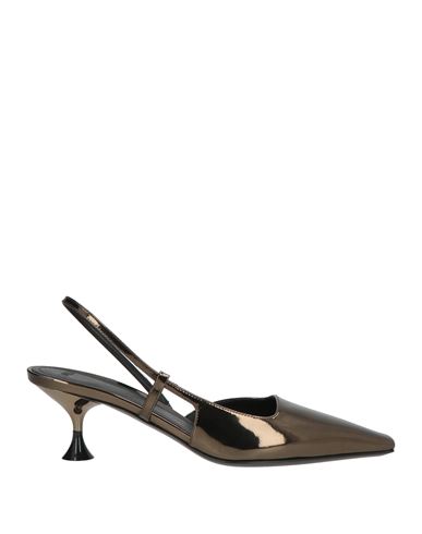 3juin Woman Pumps Bronze Size 5 Leather In Yellow