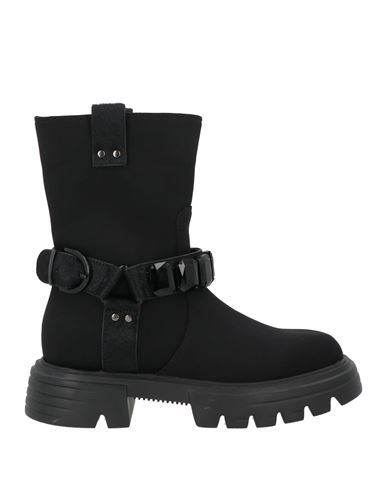 Jeannot Woman Ankle Boots Black Size 5 Textile Fibers, Leather