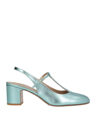 Relac Woman Pumps Turquoise Size 11 Leather In Blue