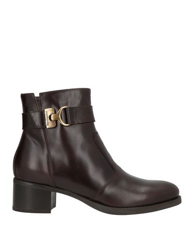 Nero Giardini Woman Ankle Boots Dark Brown Size 9 Leather In Pink