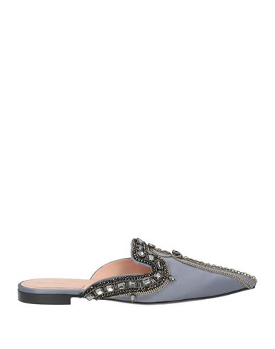 Alberta Ferretti Woman Mules & Clogs Grey Size 8.5 Textile Fibers
