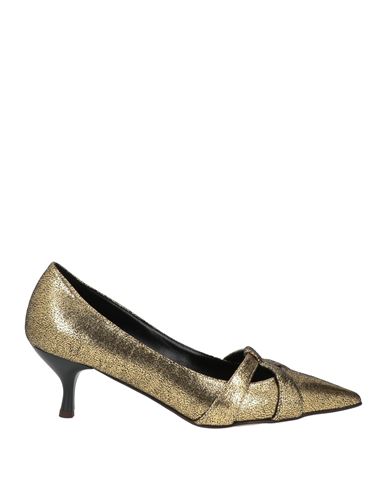Relac Woman Pumps Gold Size 8.5 Textile Fibers