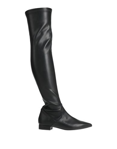 Anna F . Woman Boot Black Size 9 Textile Fibers In Multi