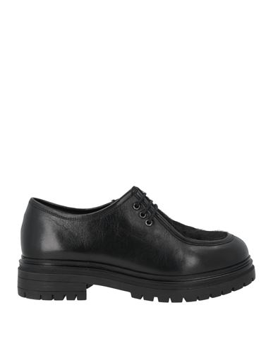Emanuélle Vee Woman Lace-up Shoes Black Size 11 Leather