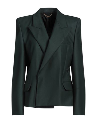 Victoria Beckham Woman Blazer Dark Green Size 8 Polyester, Virgin Wool, Elastane
