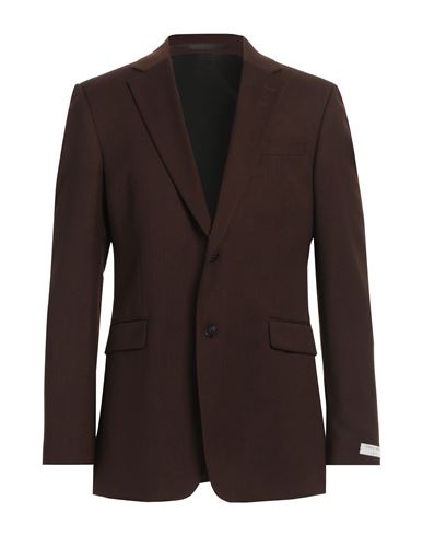Tiger Of Sweden Man Blazer Chocolate Brown Size 42 Polyester, Wool, Elastane