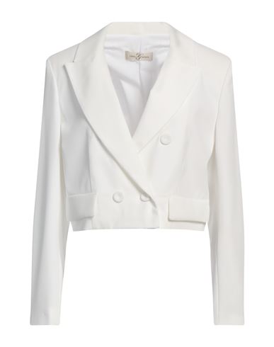 Corte Dei Gonzaga Woman Blazer White Size 8 Polyester, Elastane