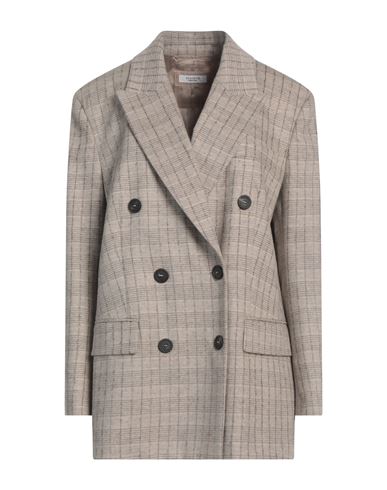 Peserico Woman Blazer Beige Size 12 Virgin Wool, Mohair Wool, Synthetic Fibers