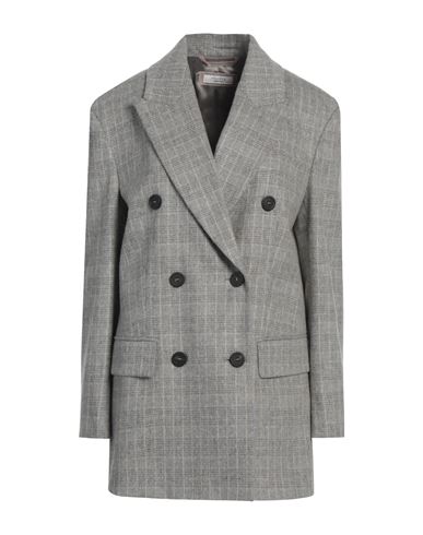 Peserico Woman Blazer Grey Size 6 Virgin Wool, Mohair Wool, Synthetic Fibers