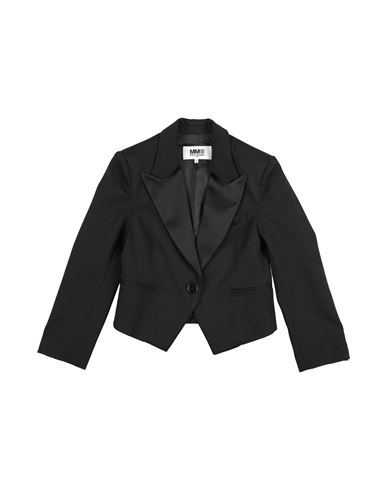 Mm6 Maison Margiela Toddler Girl Blazer Black Size 6 Polyester, Virgin Wool, Elastane, Acetate, Nylo In Black
