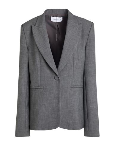Simona Corsellini Woman Blazer Grey Size 8 Polyester, Viscose, Cotton, Elastane In Gray