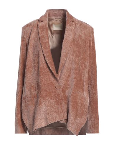MOMONÍ MOMONÍ WOMAN BLAZER ANTIQUE ROSE SIZE 6 VISCOSE, ELASTANE 