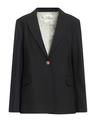 Alysi Chocolat Woman Blazer Black Size 4 Polyester, Virgin Wool, Elastane In Black