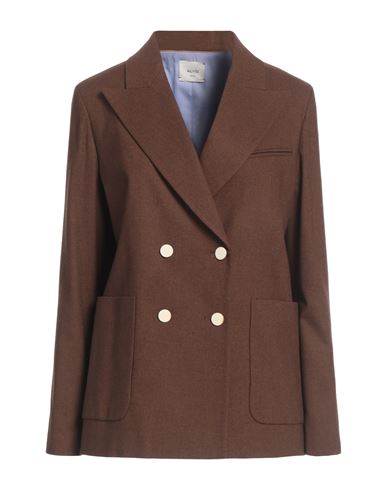 ALYSI ALYSI CRÈME WOMAN BLAZER BROWN SIZE 10 VISCOSE, POLYESTER, WOOL, ELASTANE 