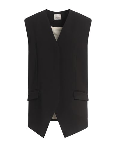 ALYSI ALYSI CRÈME WOMAN BLAZER BLACK SIZE 4 POLYESTER, VISCOSE, ELASTANE 