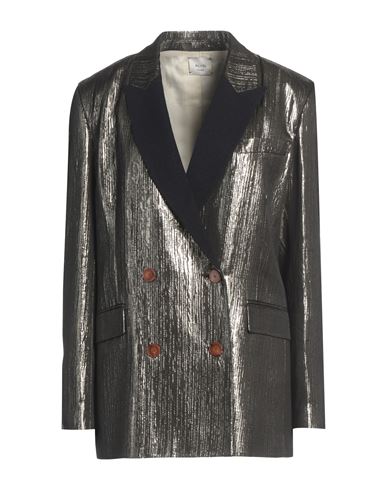 ALYSI ALYSI CRÈME WOMAN BLAZER GOLD SIZE 6 ACETATE, VISCOSE, METALLIC FIBER, VIRGIN WOOL 