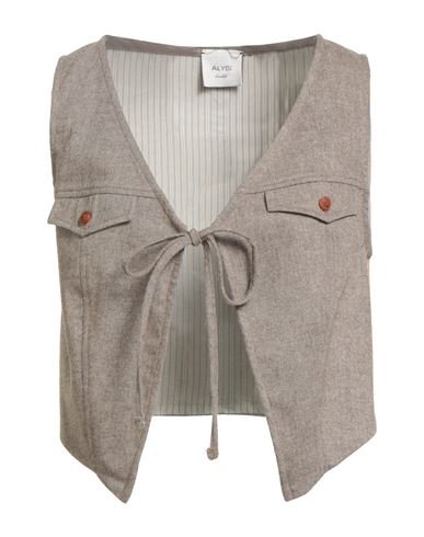 Alysi Chocolat Woman Tailored Vest Light Brown Size 4 Wool, Polyester, Viscose, Elastane