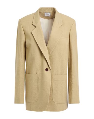 Alysi Chocolat Woman Blazer Sage Green Size 6 Virgin Wool, Wool, Viscose In Neutral