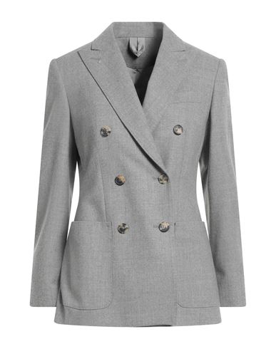 Max Mara Woman Blazer Grey Size 2 Cashmere, Elastane