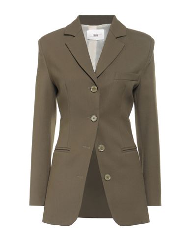 Solotre Woman Blazer Military Green Size 4 Polyester, Virgin Wool, Elastane, Viscose In Brown