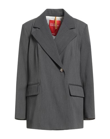 Shop Merci Italia Woman Blazer Charcoal Size 8 Polyester, Viscose, Wool, Elastane