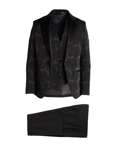 Messagerie Luxe Fabrics Man Suit Black Size 42 Viscose, Polyester In Multi