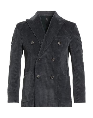Paoloni Man Blazer Charcoal Size 46 Cotton In Black