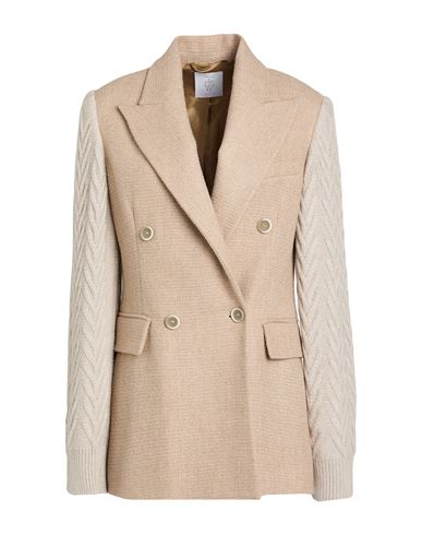 Eleventy Woman Blazer Sand Size 4 Alpaca Wool, Polyamide, Linen, Viscose, Cashmere In Neutral