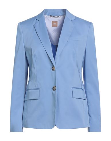Hugo Boss Boss Woman Blazer Slate Blue Size 6 Cotton, Elastane In Blue