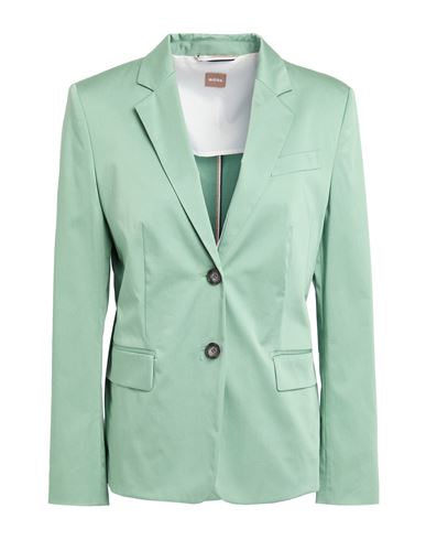 Hugo Boss Boss Woman Blazer Light Green Size 10 Cotton, Elastane In Green