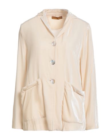 Siyu Woman Blazer Cream Size 8 Viscose, Silk