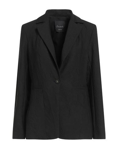 SOUVENIR SOUVENIR WOMAN BLAZER BLACK SIZE S POLYESTER, VISCOSE 