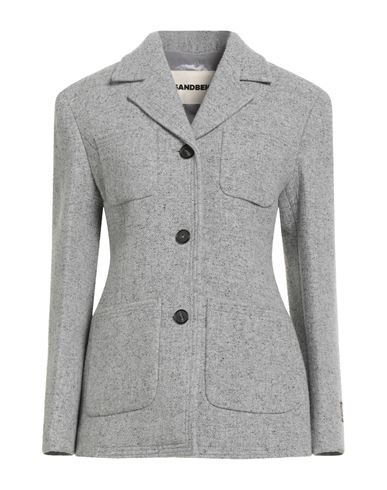 Sandbeige Woman Blazer Grey Size M Wool, Nylon, Silk