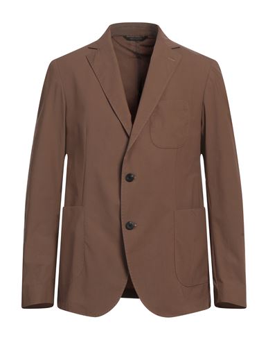 Messagerie Man Blazer Chocolate Brown Size 42 Cotton, Elastane
