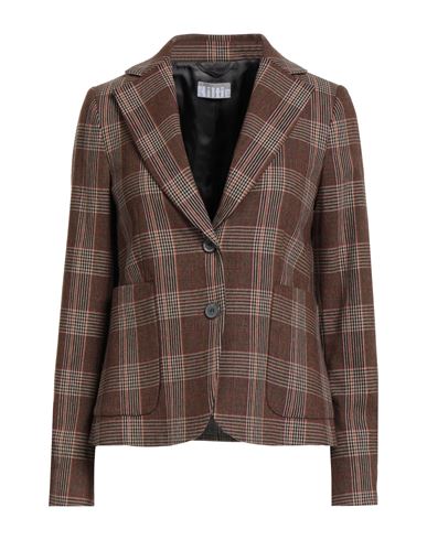 Kiltie Woman Blazer Camel Size 2 Virgin Wool, Polyester, Polyamide, Viscose, Elastane
