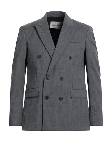 AMARANTO AMARANTO MAN BLAZER GREY SIZE 42 POLYESTER, VIRGIN WOOL, ELASTANE 