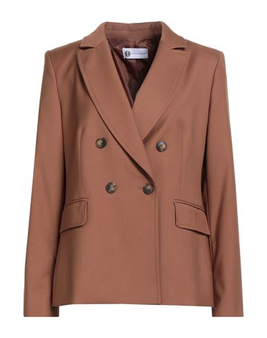 Diana Gallesi Woman Blazer Camel Size 10 Polyester, Viscose, Elastane