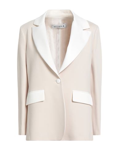 Shirtaporter Woman Blazer Beige Size 10 Viscose, Nylon, Elastane