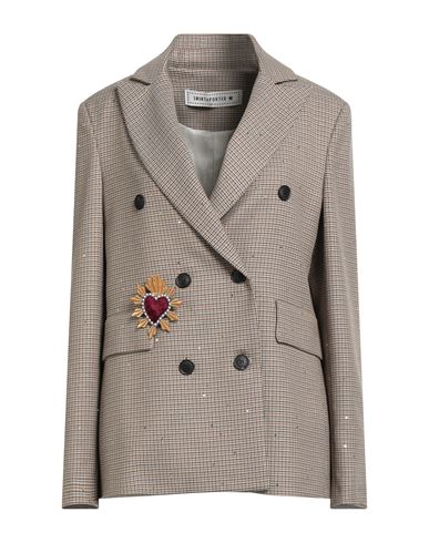 Shirtaporter Woman Blazer Beige Size 8 Polyester, Viscose, Elastane In Sand