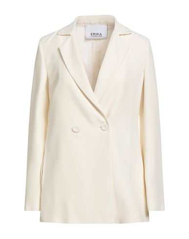 Erika Cavallini Woman Blazer Ivory Size 4 Viscose, Acetate
