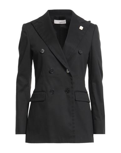 Lardini Woman Blazer Black Size 12 Cotton, Elastane