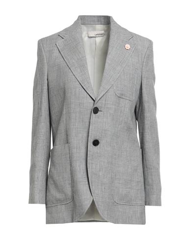 Lardini Woman Blazer Grey Size 10 Linen, Wool